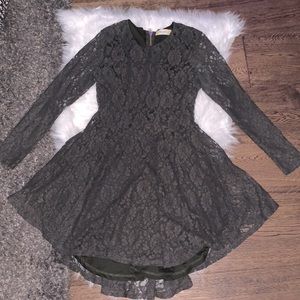 Black Lace Long sleeve flowy dress